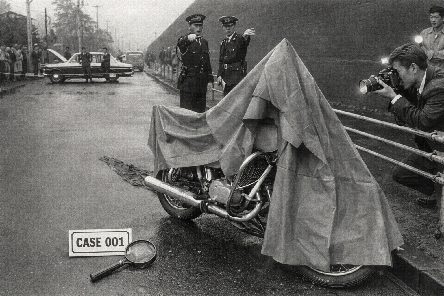 覆われたバイク