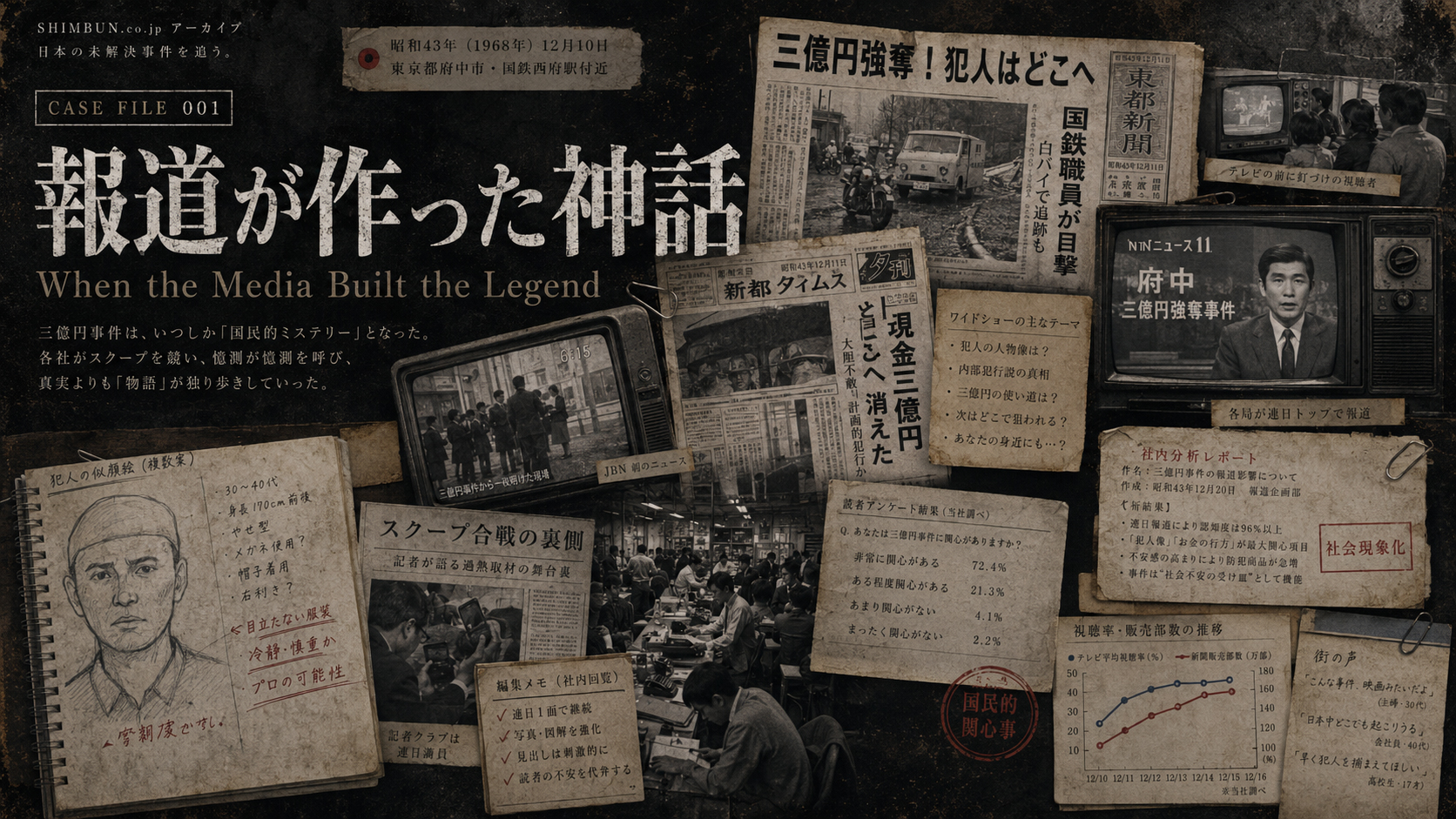 Media wall for the 300 Million Yen Incident