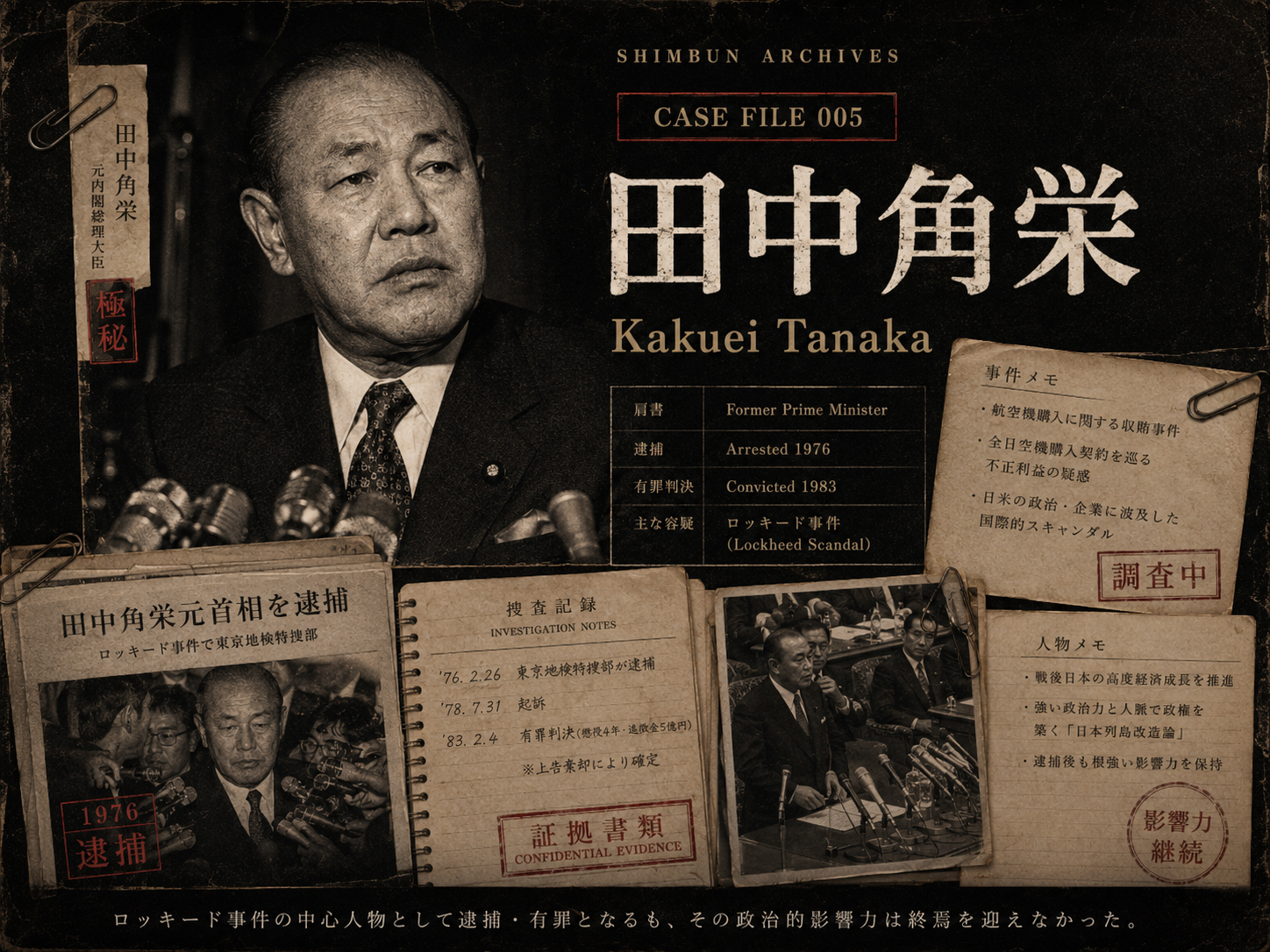 Kakuei Tanaka archival politician dossier image