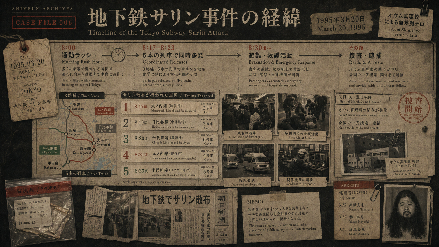 地下鉄サリン事件のタイムライン画像
