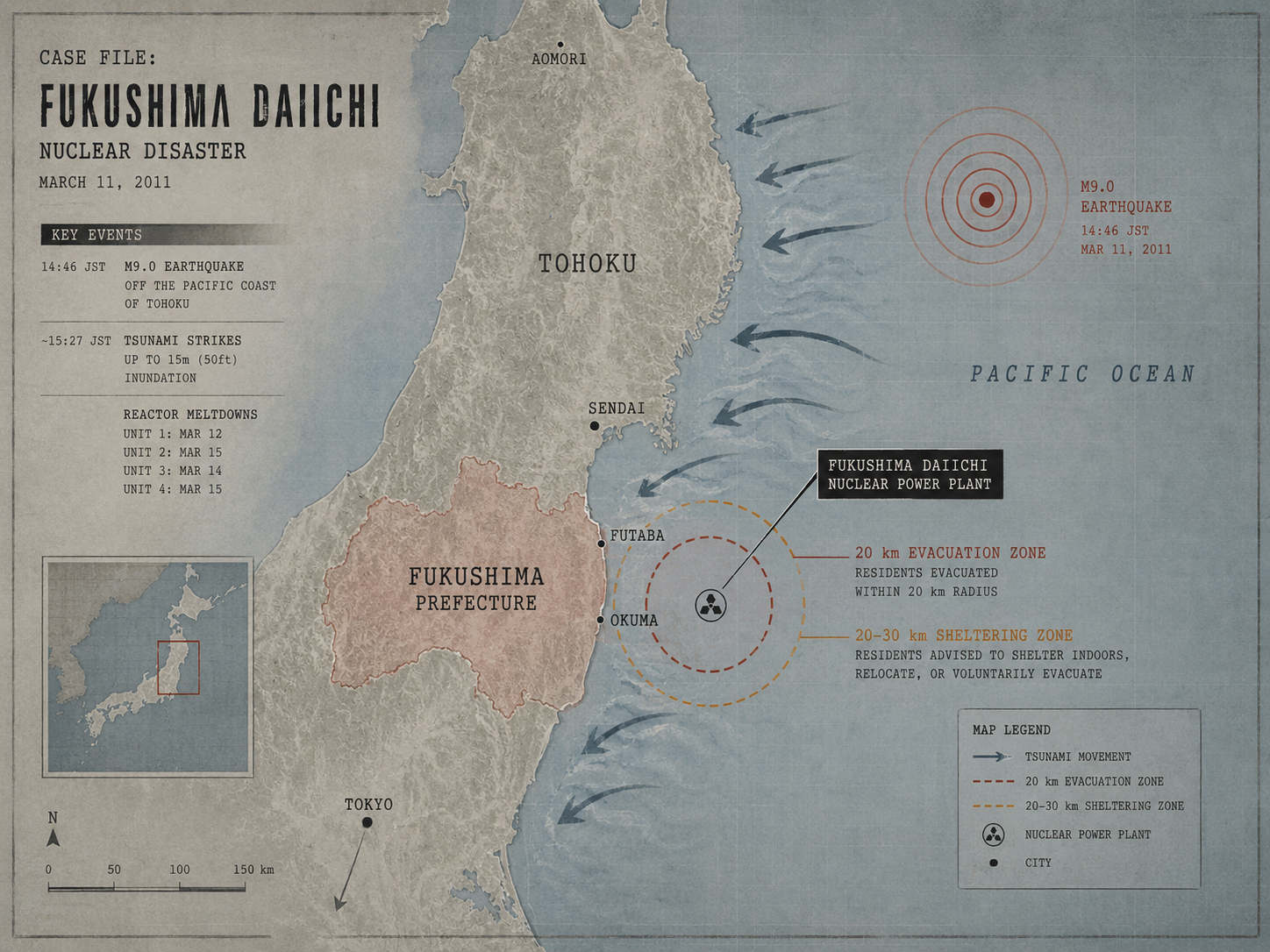 福島第一原発事故の地図