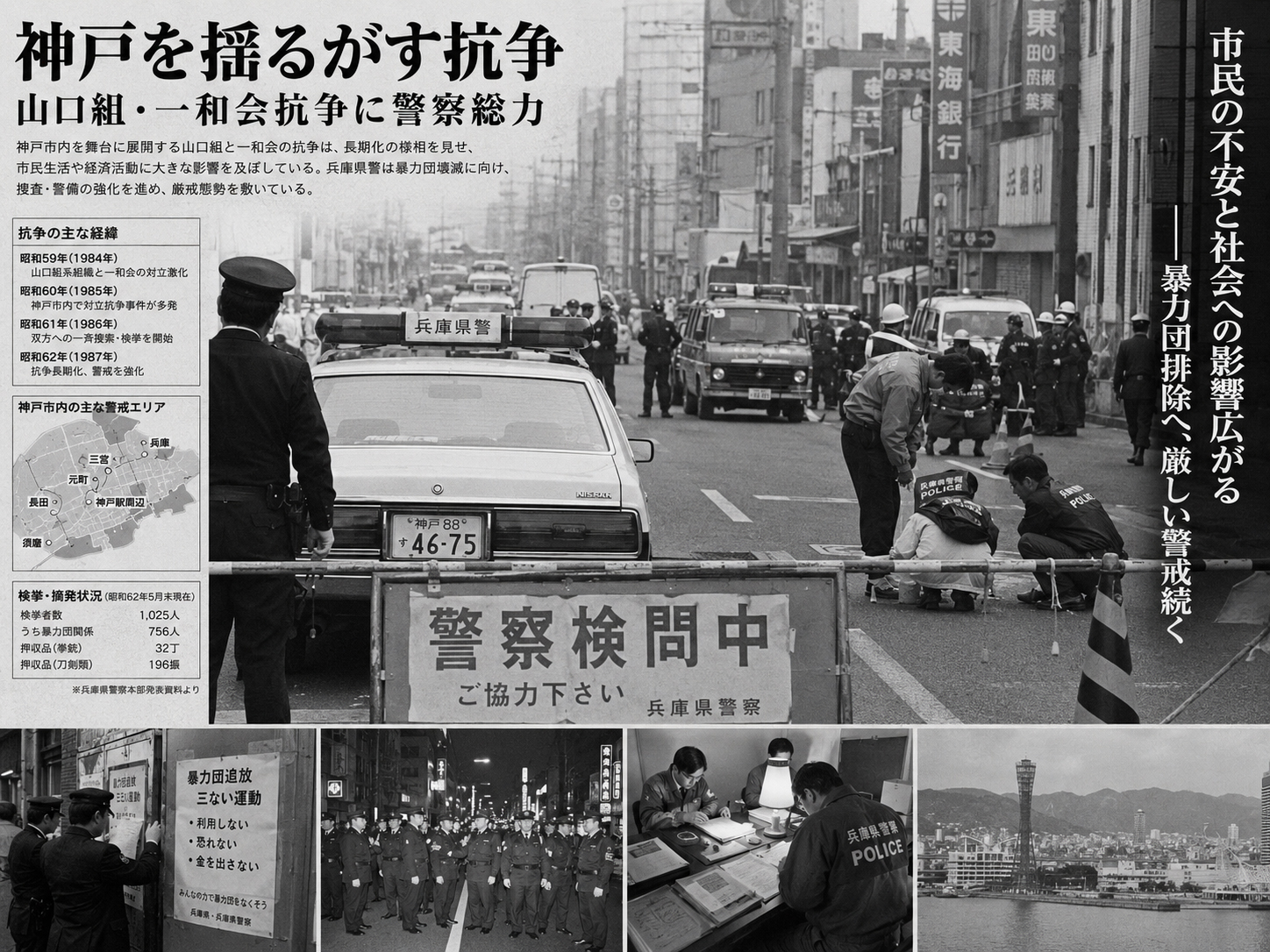 山一抗争時の警察対応を表現した画像