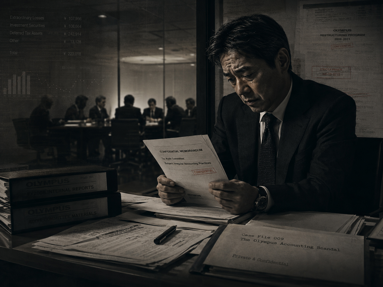 オリンパス粉飾決算事件の内部告発を表現した画像