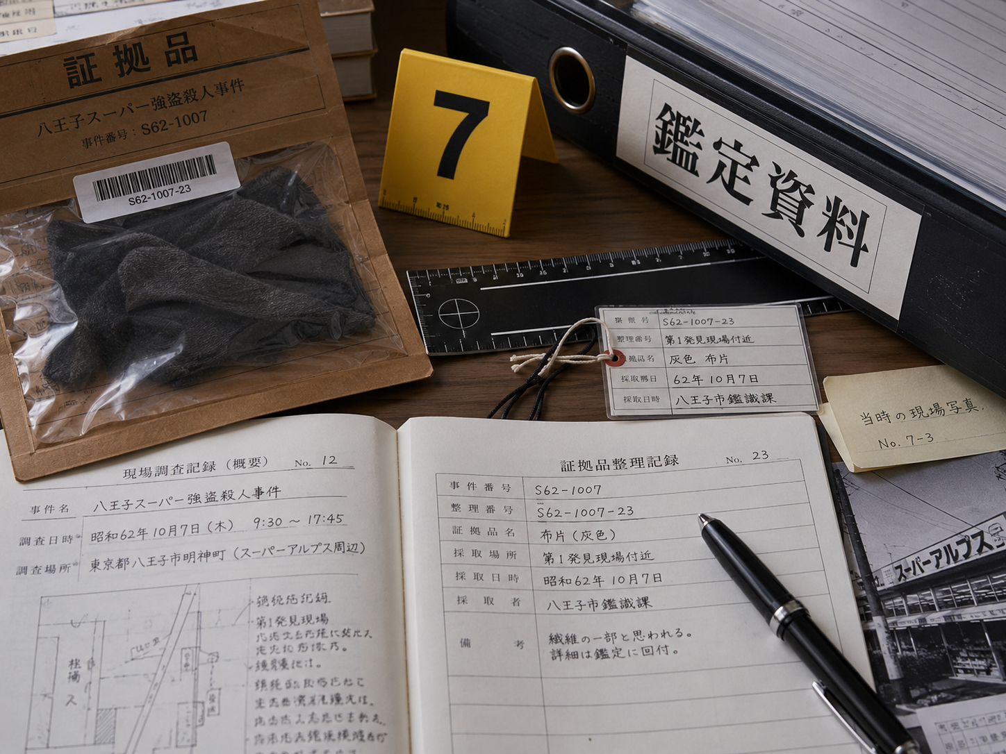 捜査資料と証拠品のイメージ