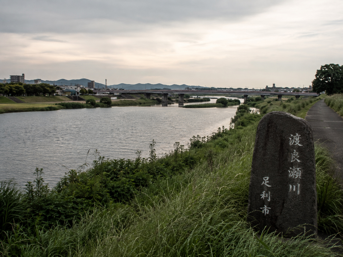 渡良瀬川と足利市の風景