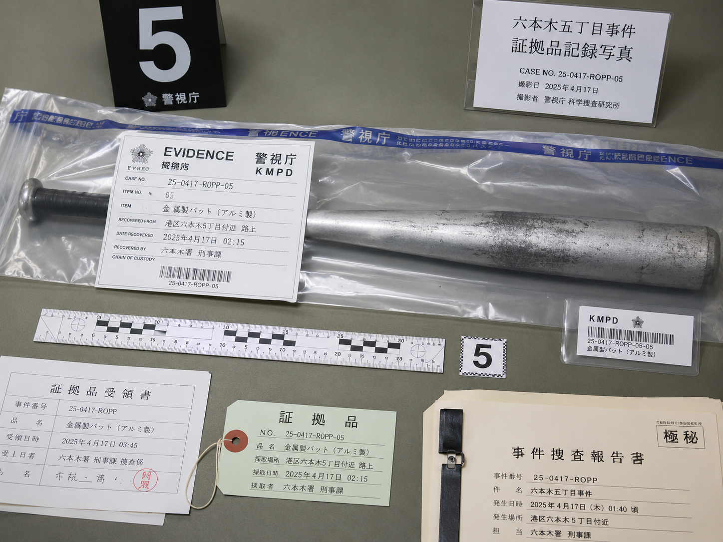 金属バットの証拠写真風ビジュアル